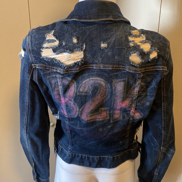 Fashion Nova Distressed Denim Jacket (L) - Picture 7 of 11